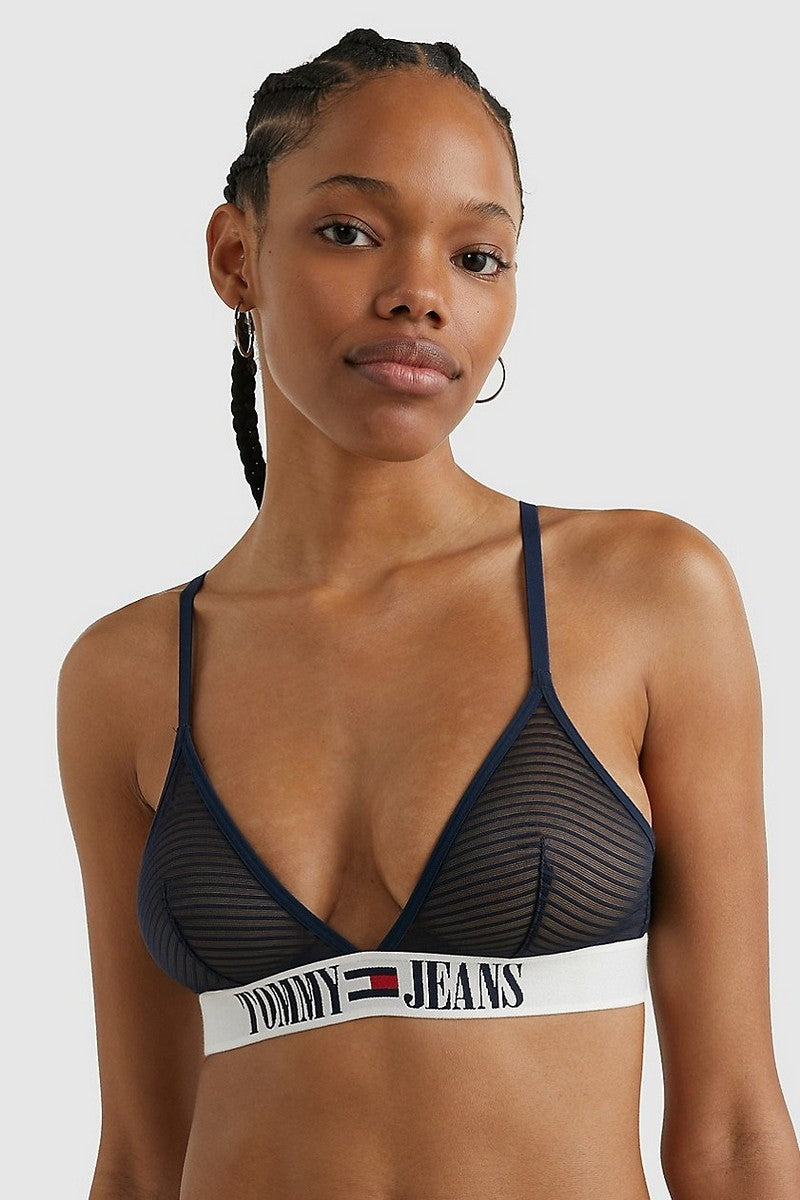 Бралет из микросетки с брендированной резинкой 132761582 blue