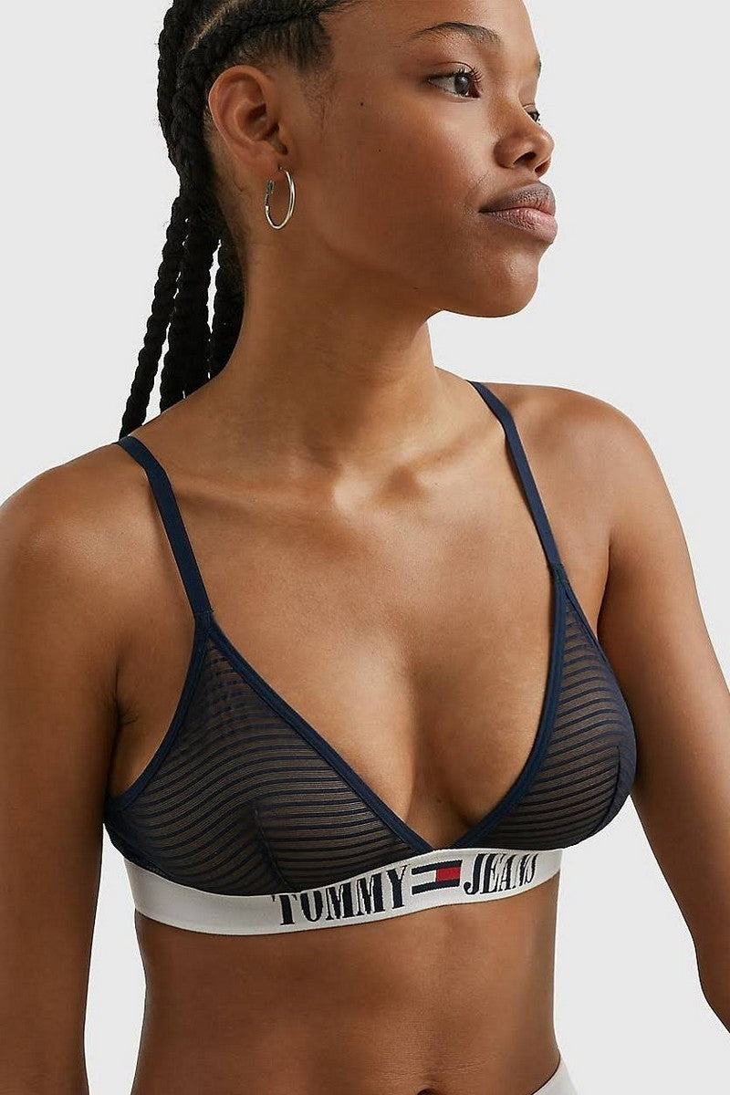 Бралет из микросетки с брендированной резинкой 132761582 blue