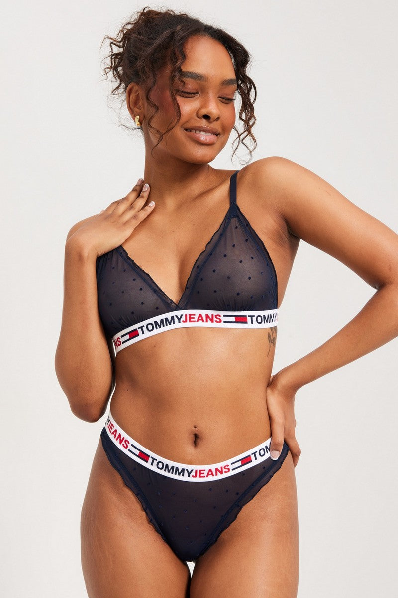 Бралет из микросетки в горошек 198852405 blue