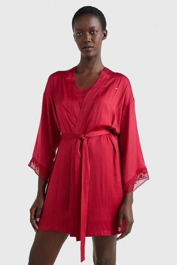 Халат с кружевными вставками 207397146 bordo