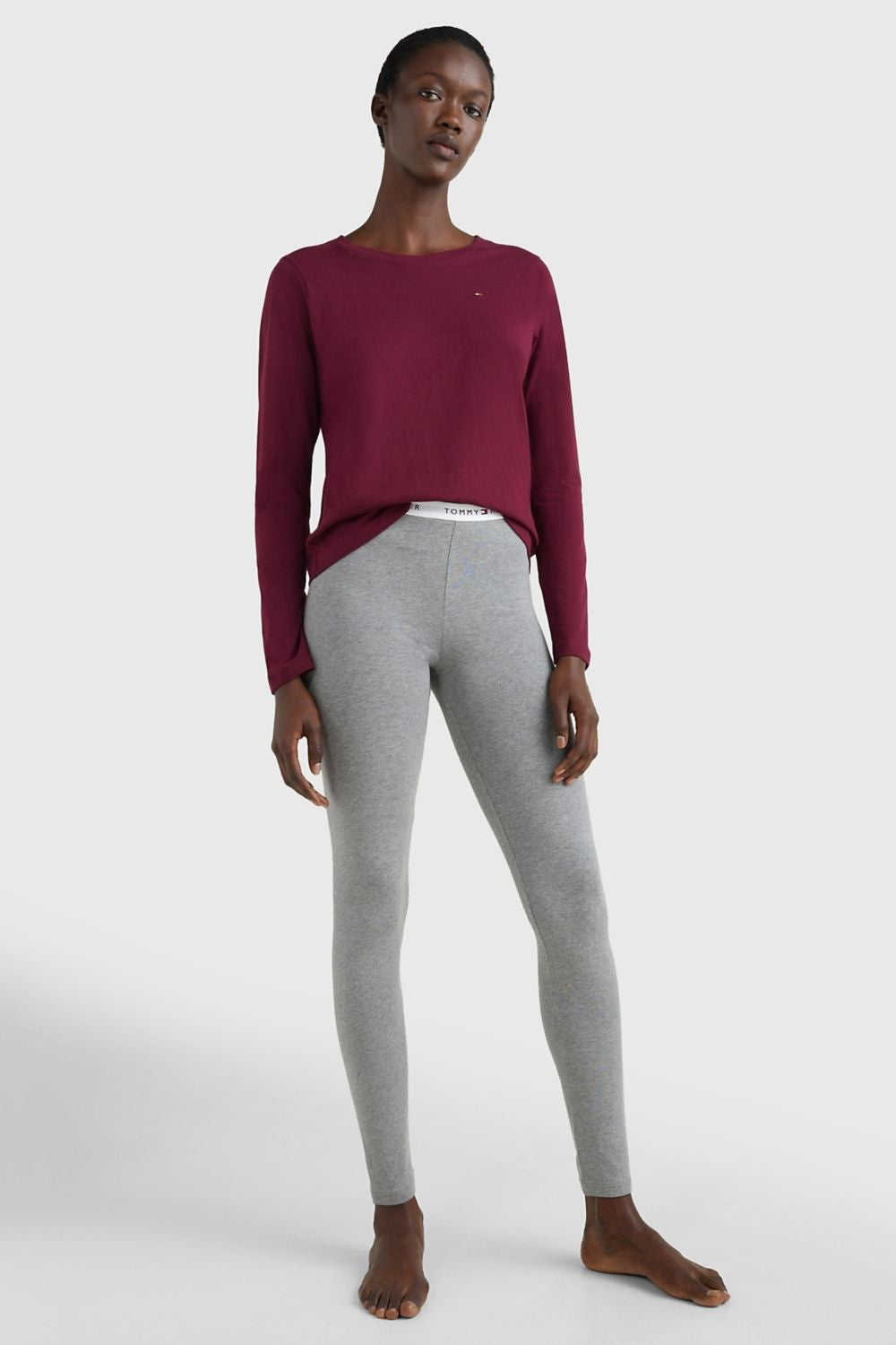 Пижама с длинным рукавом 296229458 bordo/gray