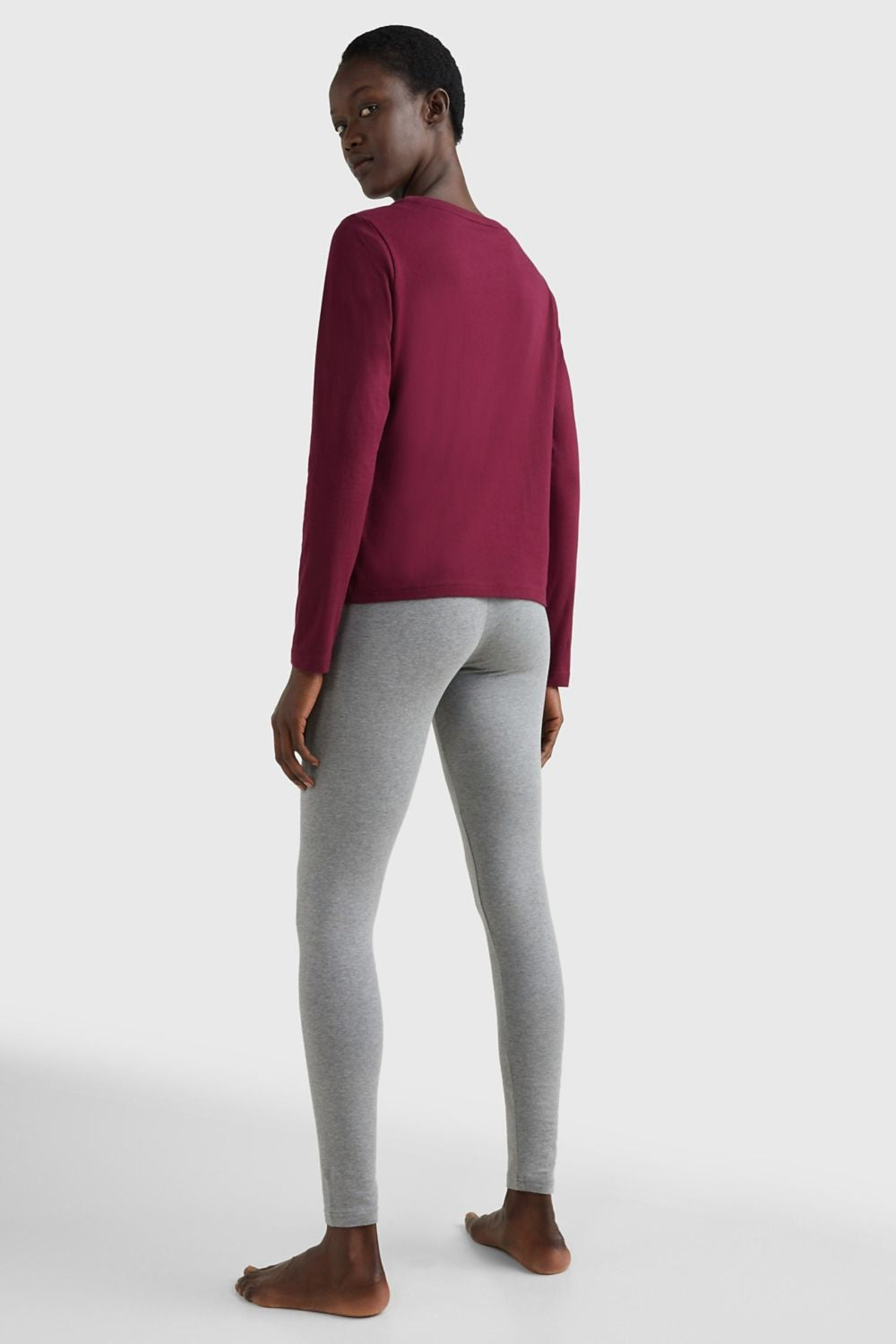 Пижама с длинным рукавом 296229458 bordo/gray