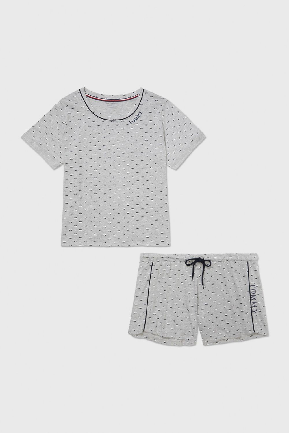 Хлопковая пижама с принтом 453047518 gray