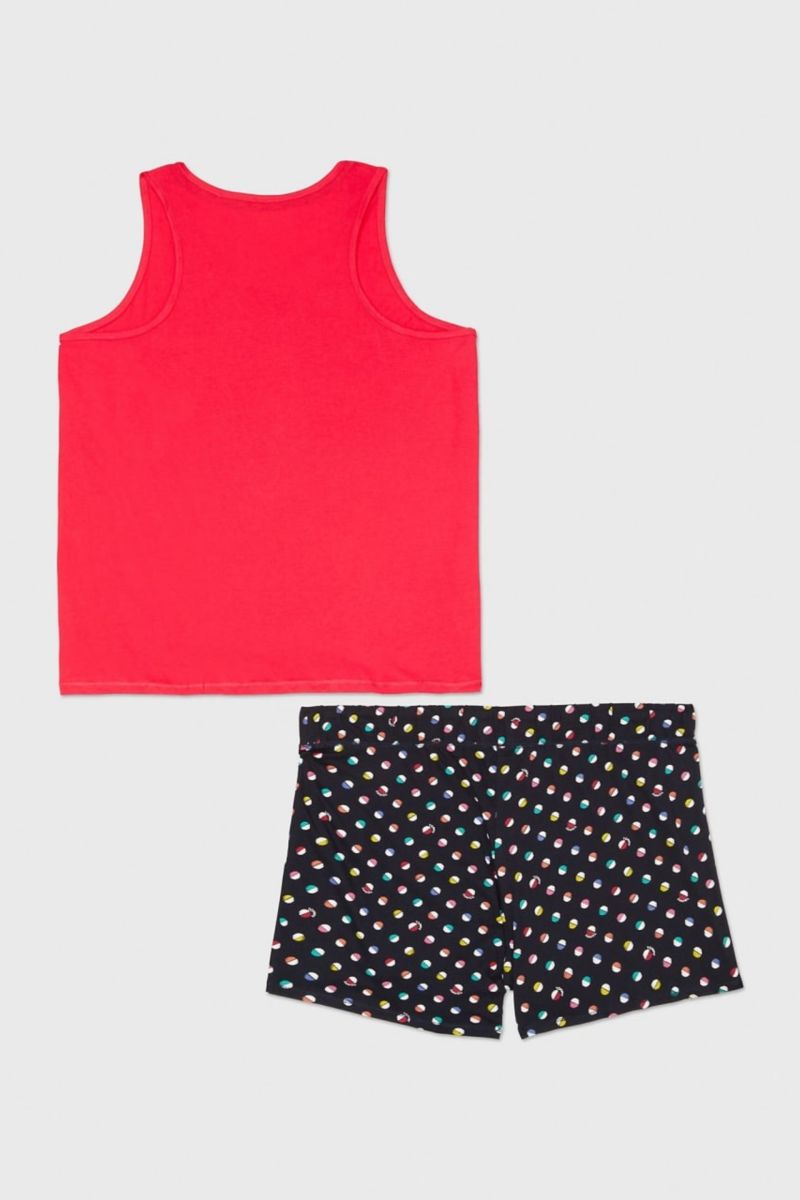 Хлопковая пижама с принтом 629304782 red/blue