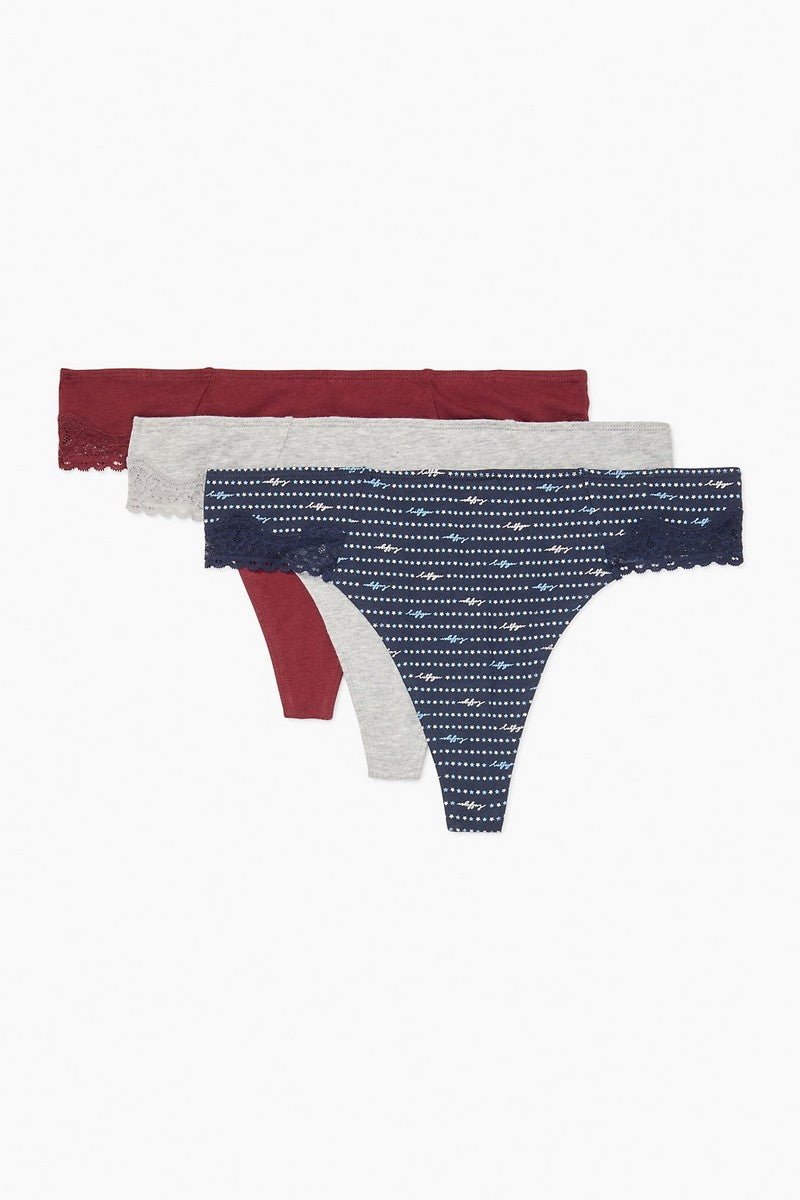 Хлопковые трусики стринг 794160842 (3 шт.) multi