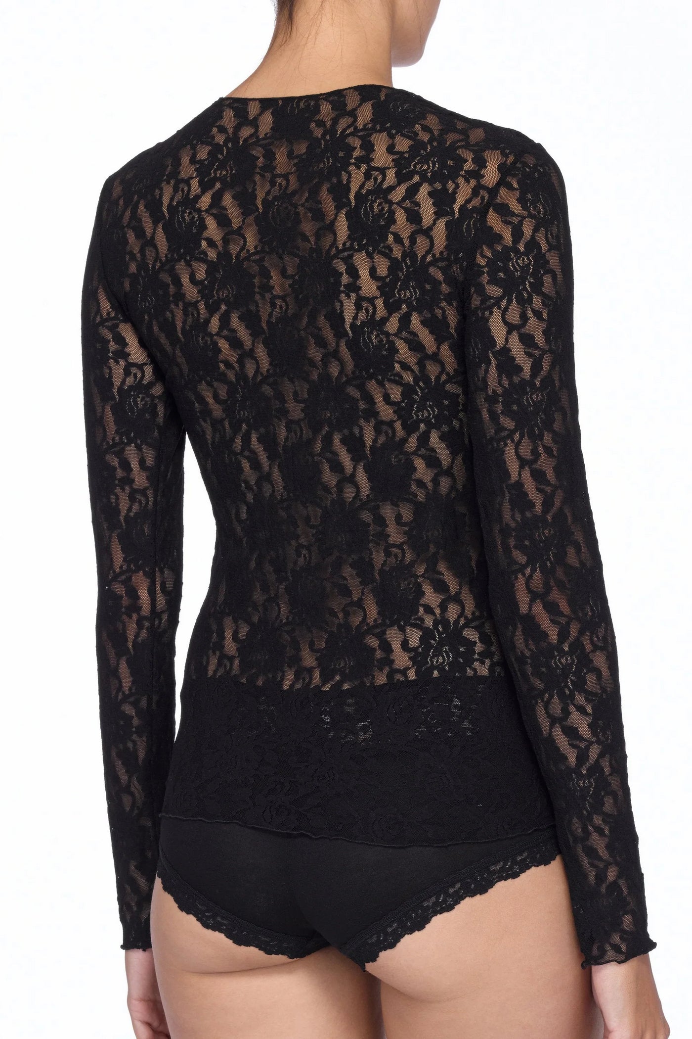 Кружевной топ с рукавами 128L Signature Lace black