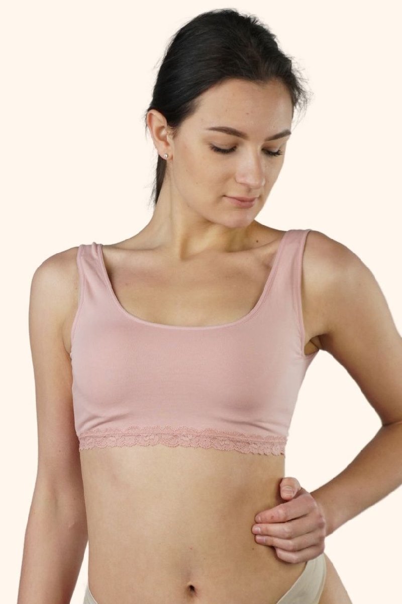 Хлопковый бра-топ с кружевом 32348