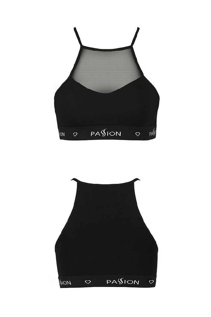 Спортивный топ с прозрачной вставкой PS006 black