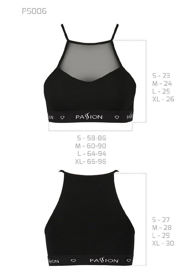 Спортивный топ с прозрачной вставкой PS006 black