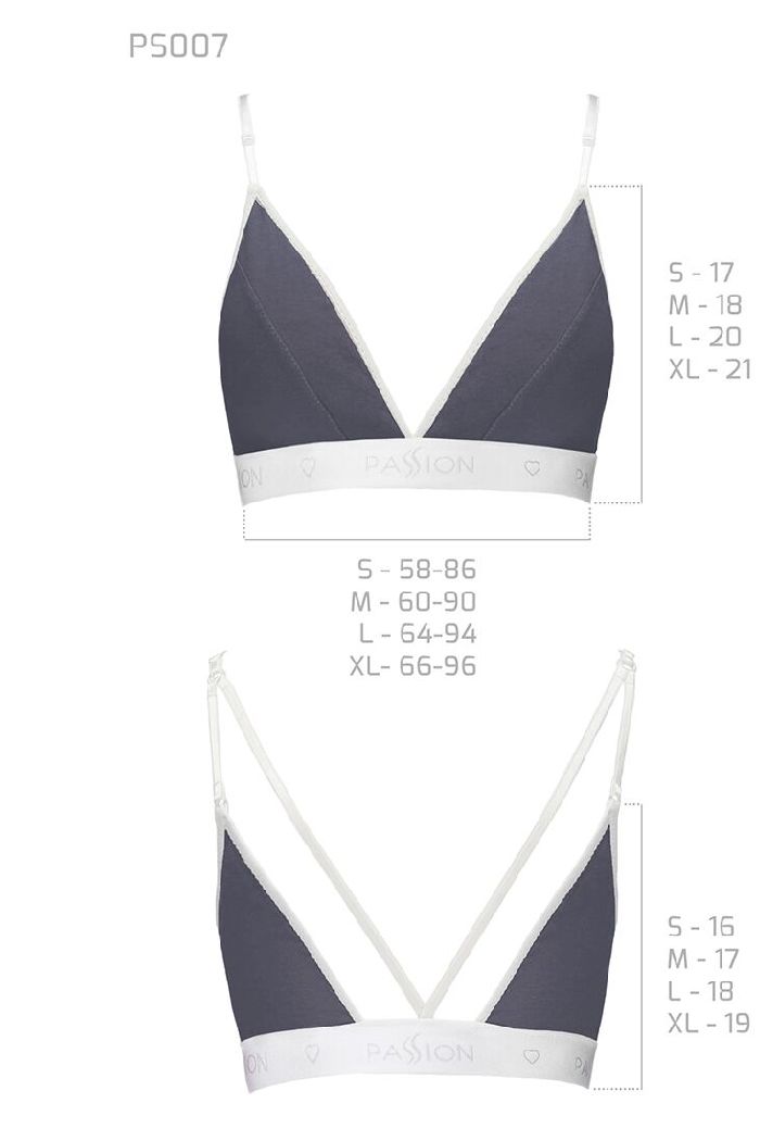 Спортивный бралет из хлопка PS007 dark grey