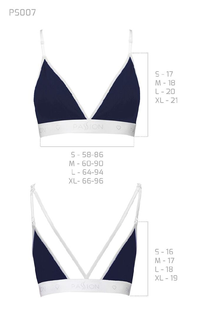 Спортивний бралет з бавовни PS007 navy blue