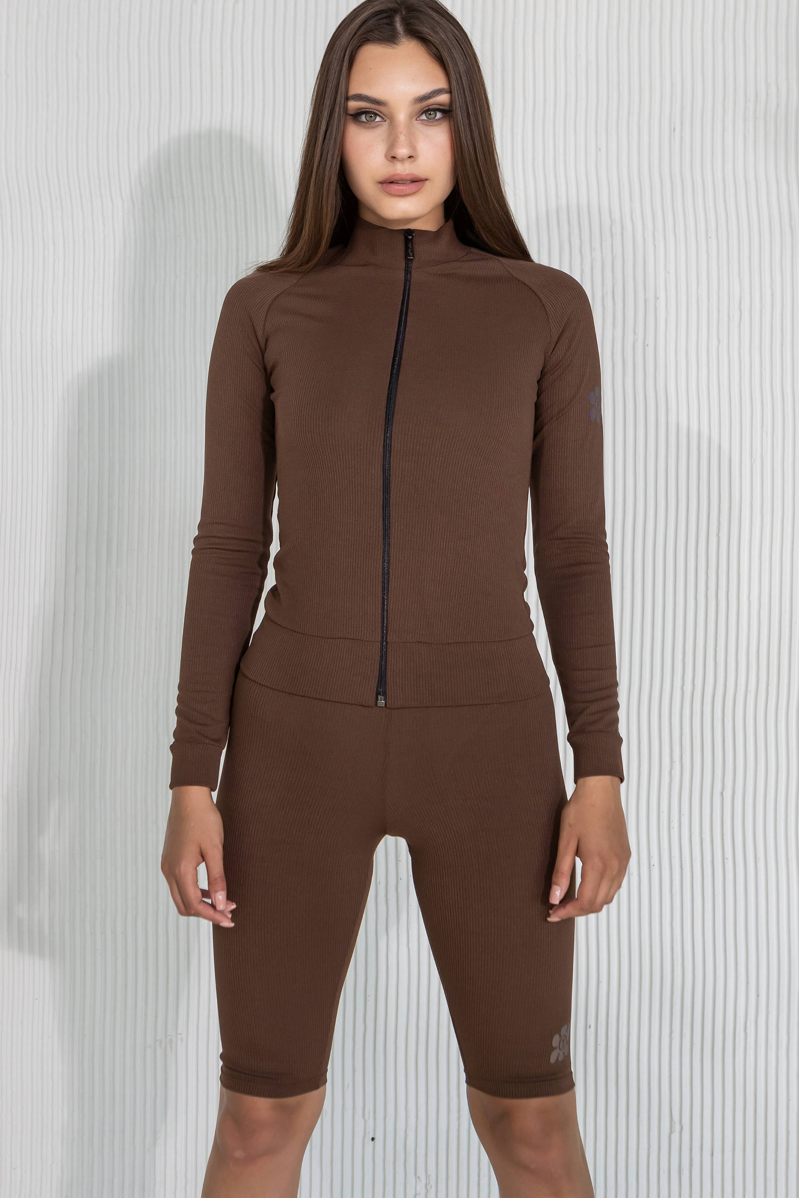 Спортивная кофта в рубчик B42-TR57