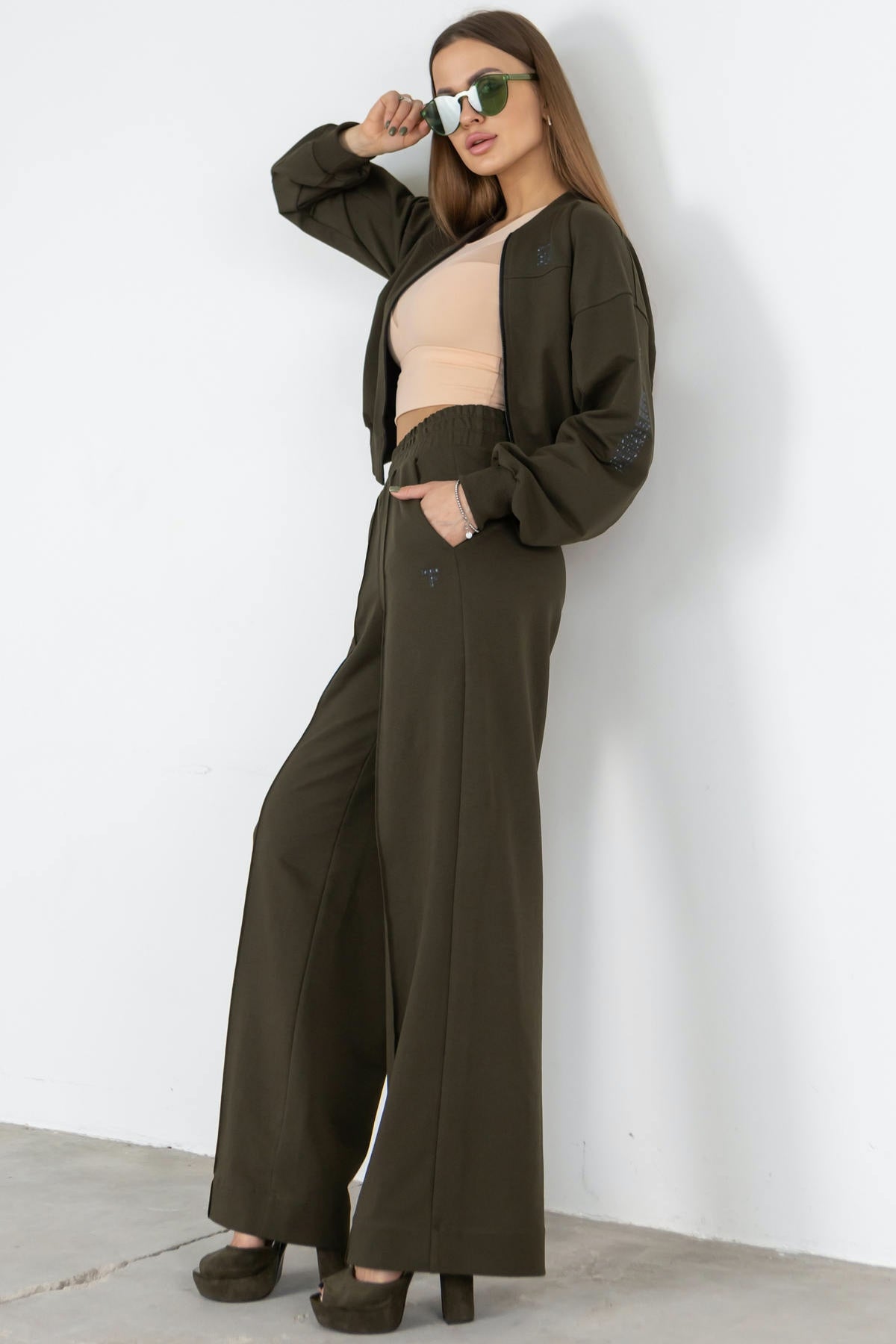 Брюки-палаццо из хлопка E2-LD36