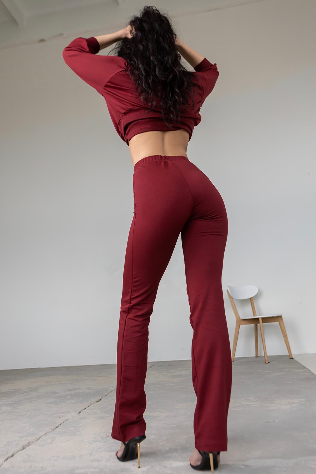 Прямые брюки на резинке E5-LD37