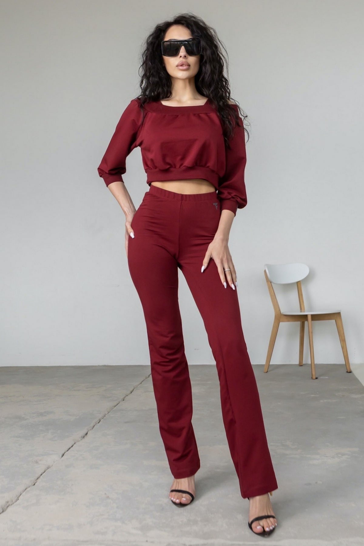 Прямые брюки на резинке E5-LD37