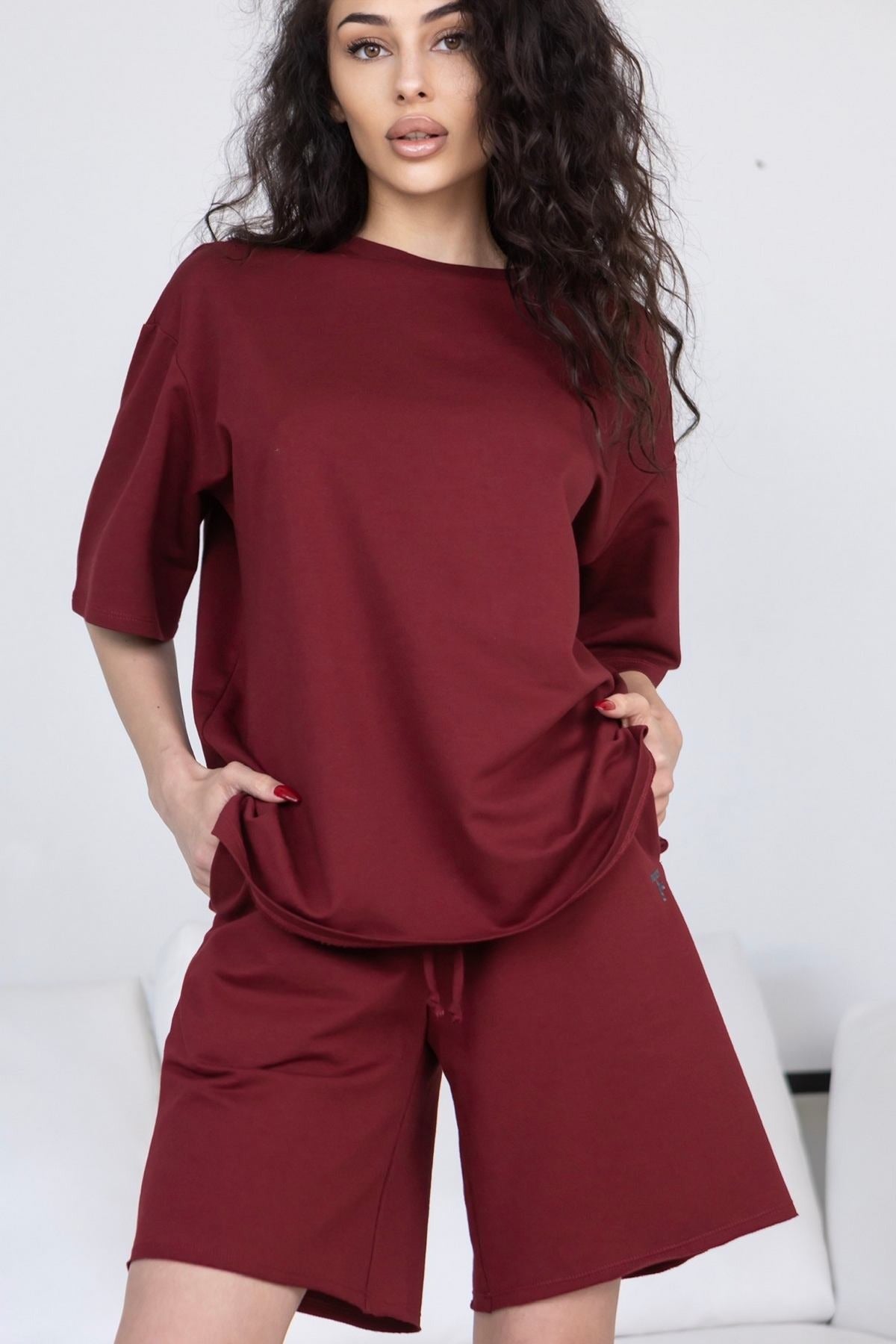 Хлопковые шорты-бермуды H25-LD37