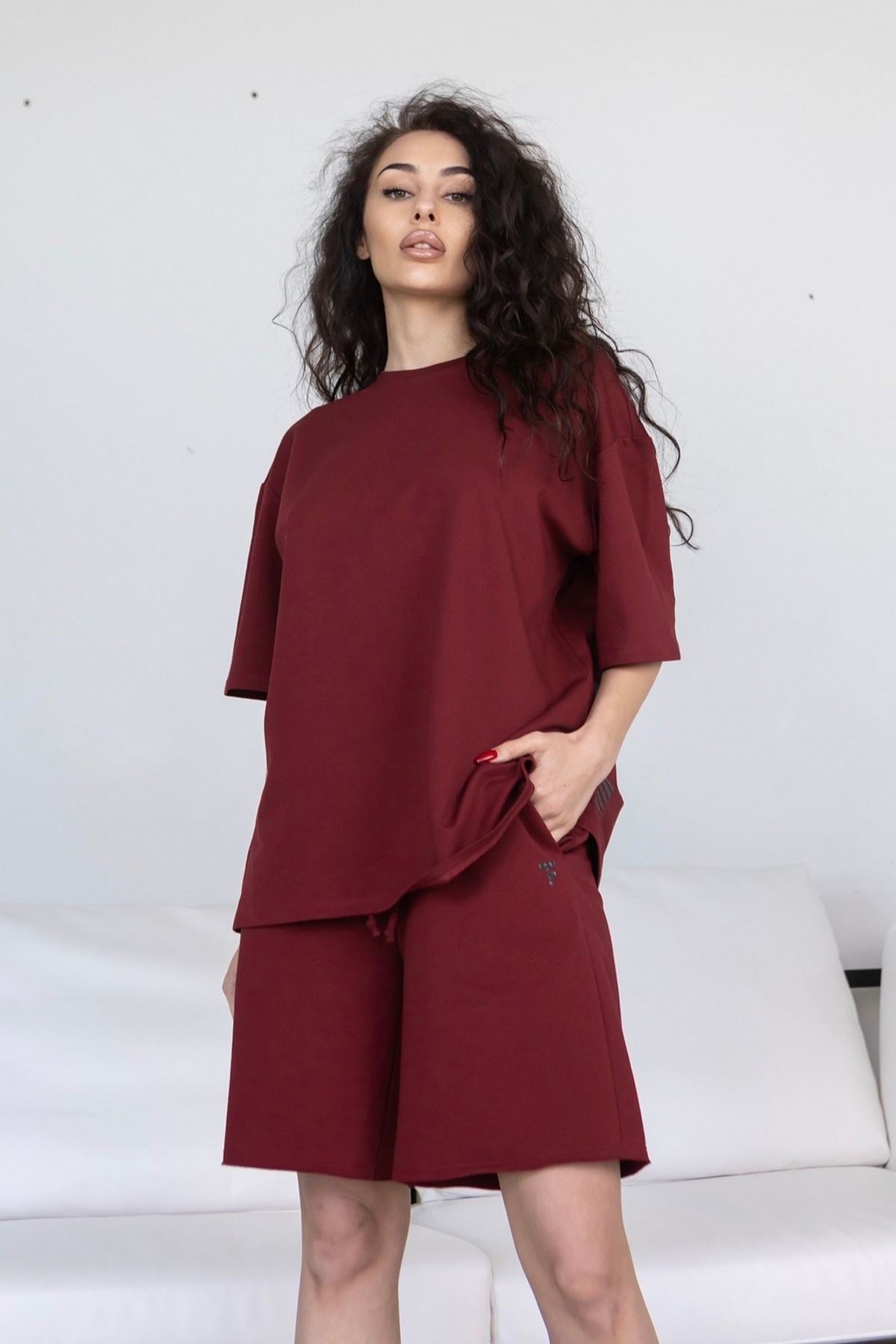 Хлопковые шорты-бермуды H25-LD37