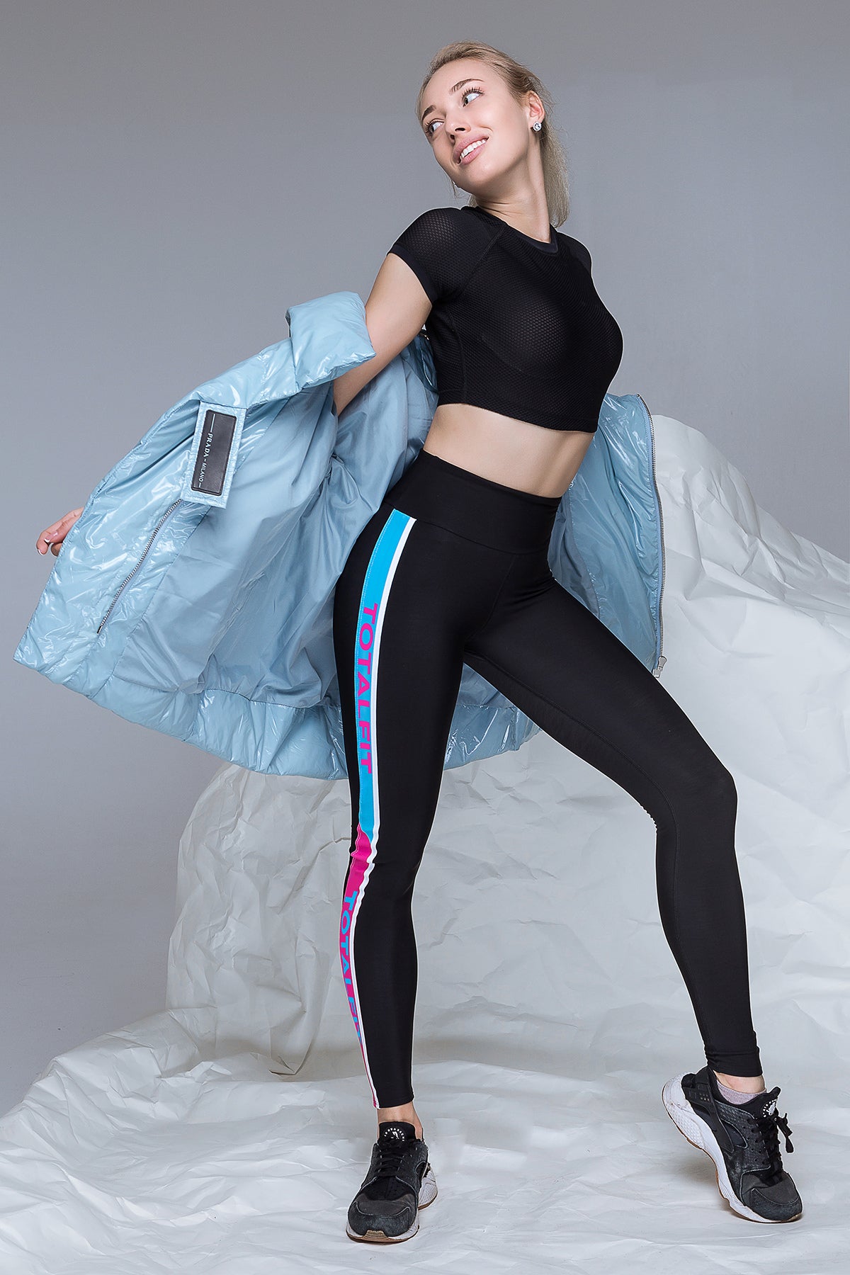 Спортивные леггинсы с высоким поясом TLG14-P88