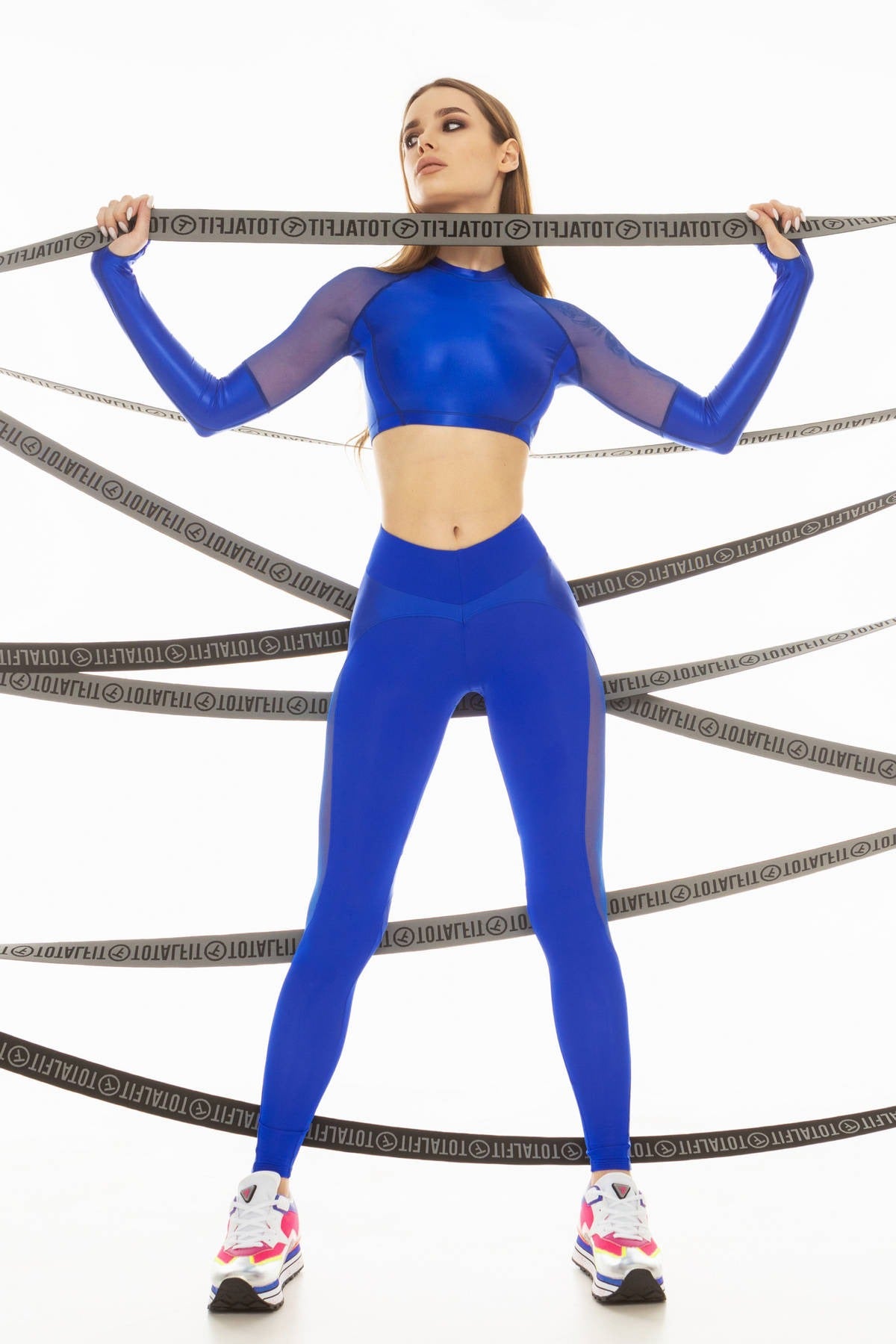 Спортивные леггинсы с сеткой LG16-C56