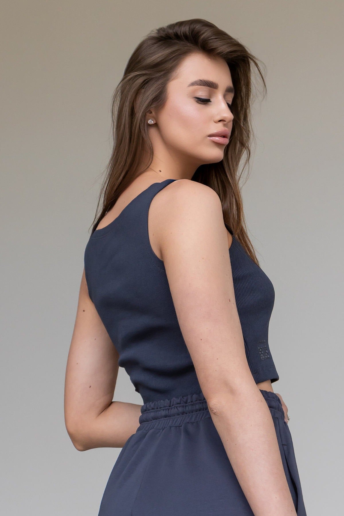 Майка-топ в рубчик N9-RB9