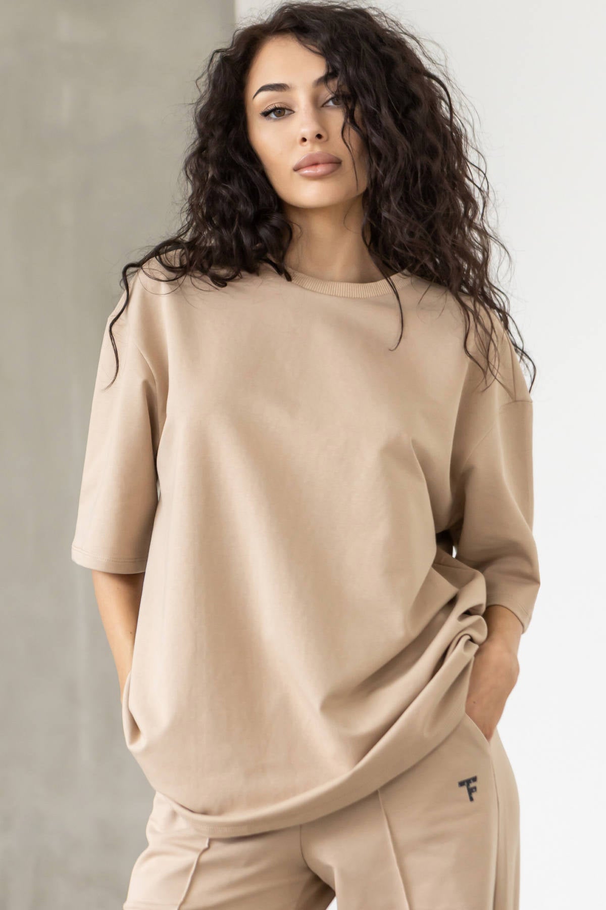 Хлопковая футболка Oversize D5-LD32