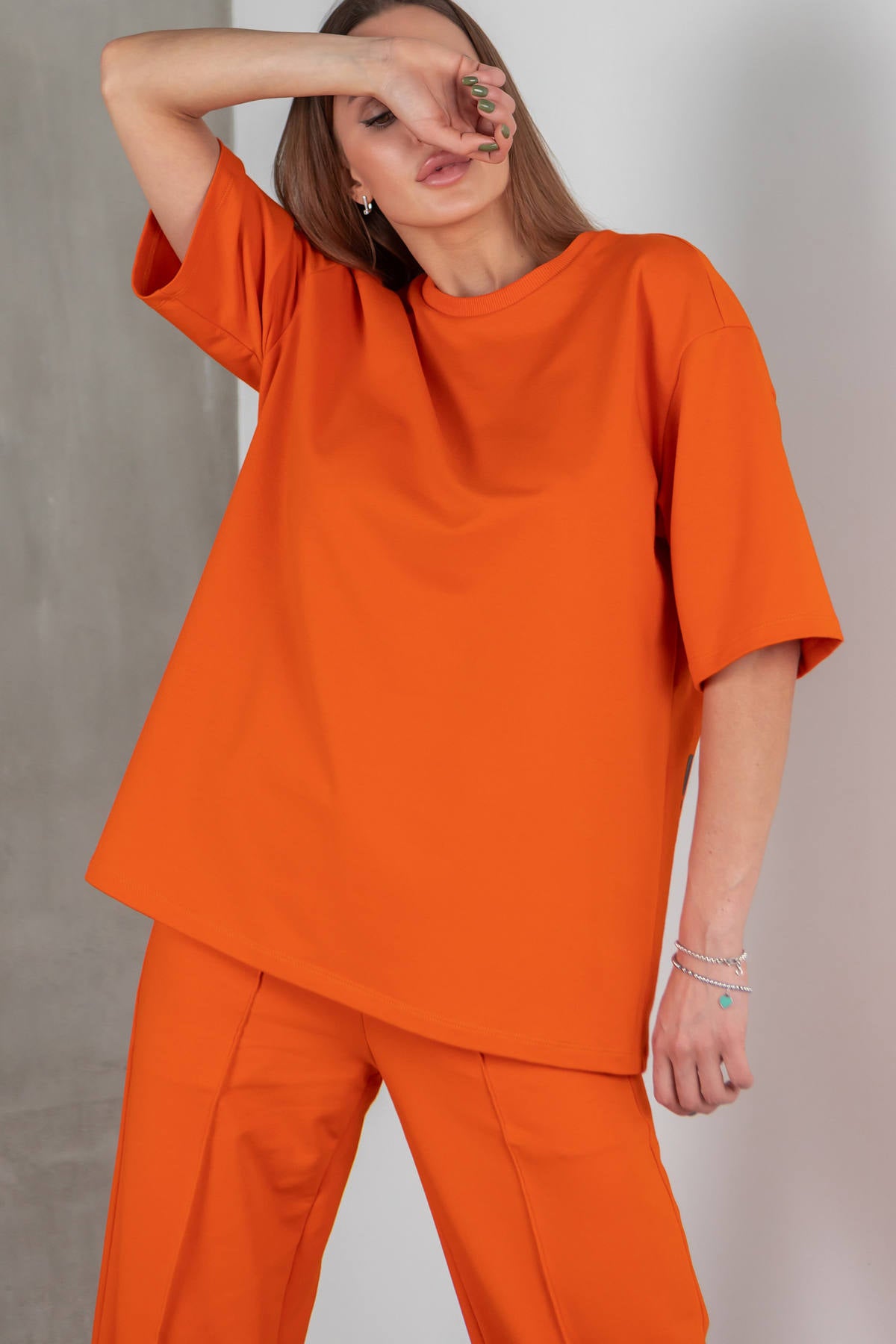 Хлопковая футболка Oversize D5-LD58