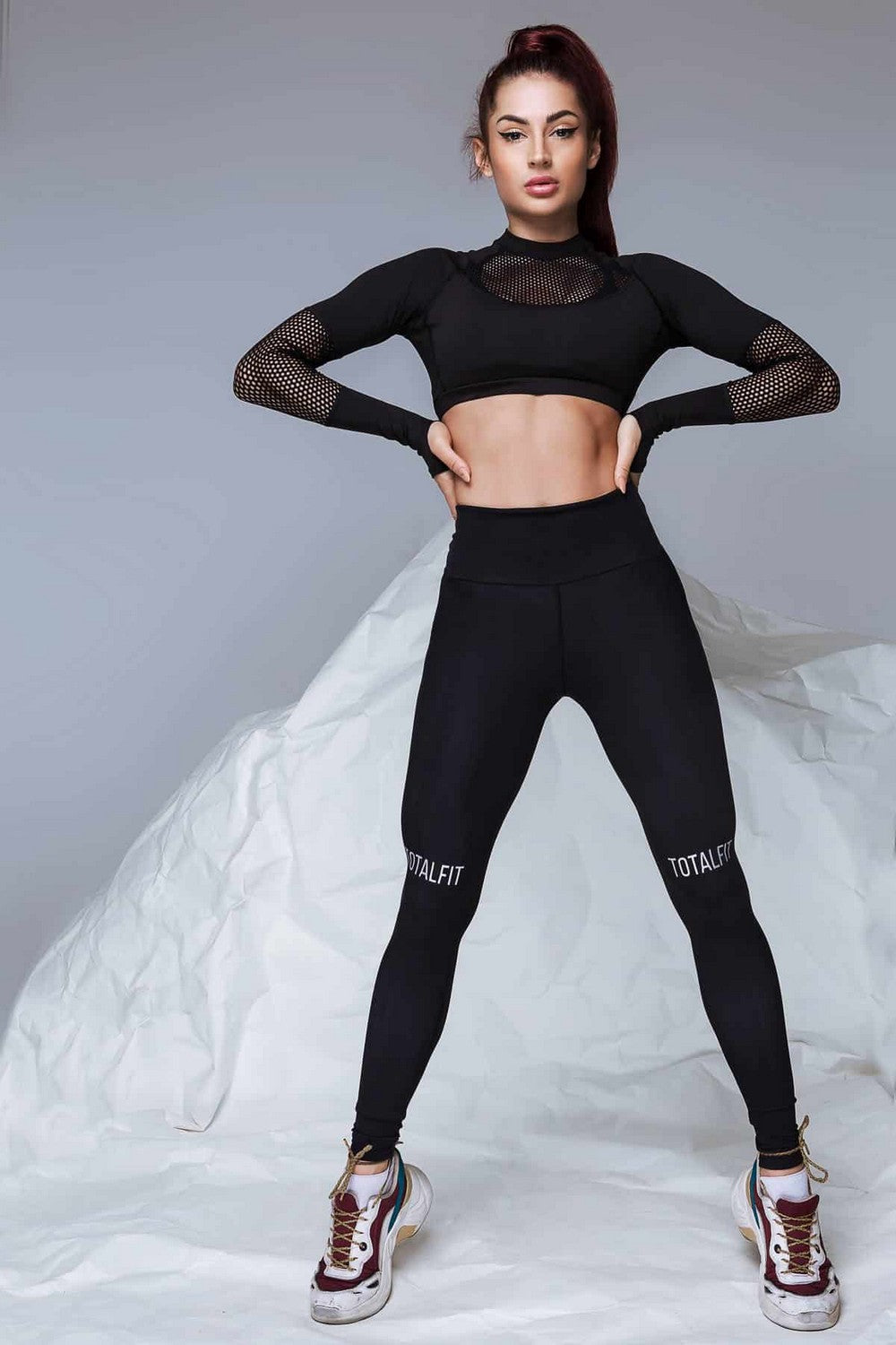 Спортивные леггинсы с высоким поясом TLG141-C10