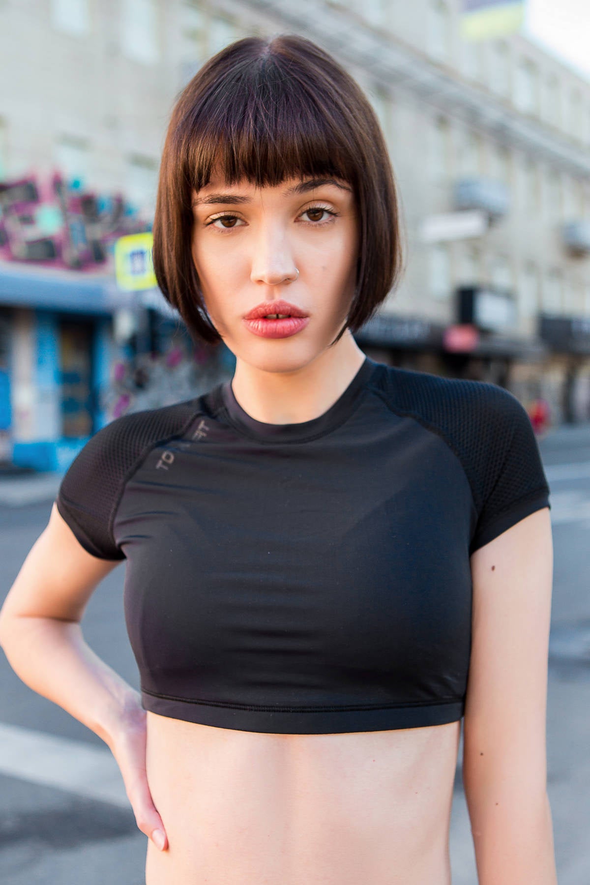 Спортивный кроп-топ с плоскими швами T31-C10