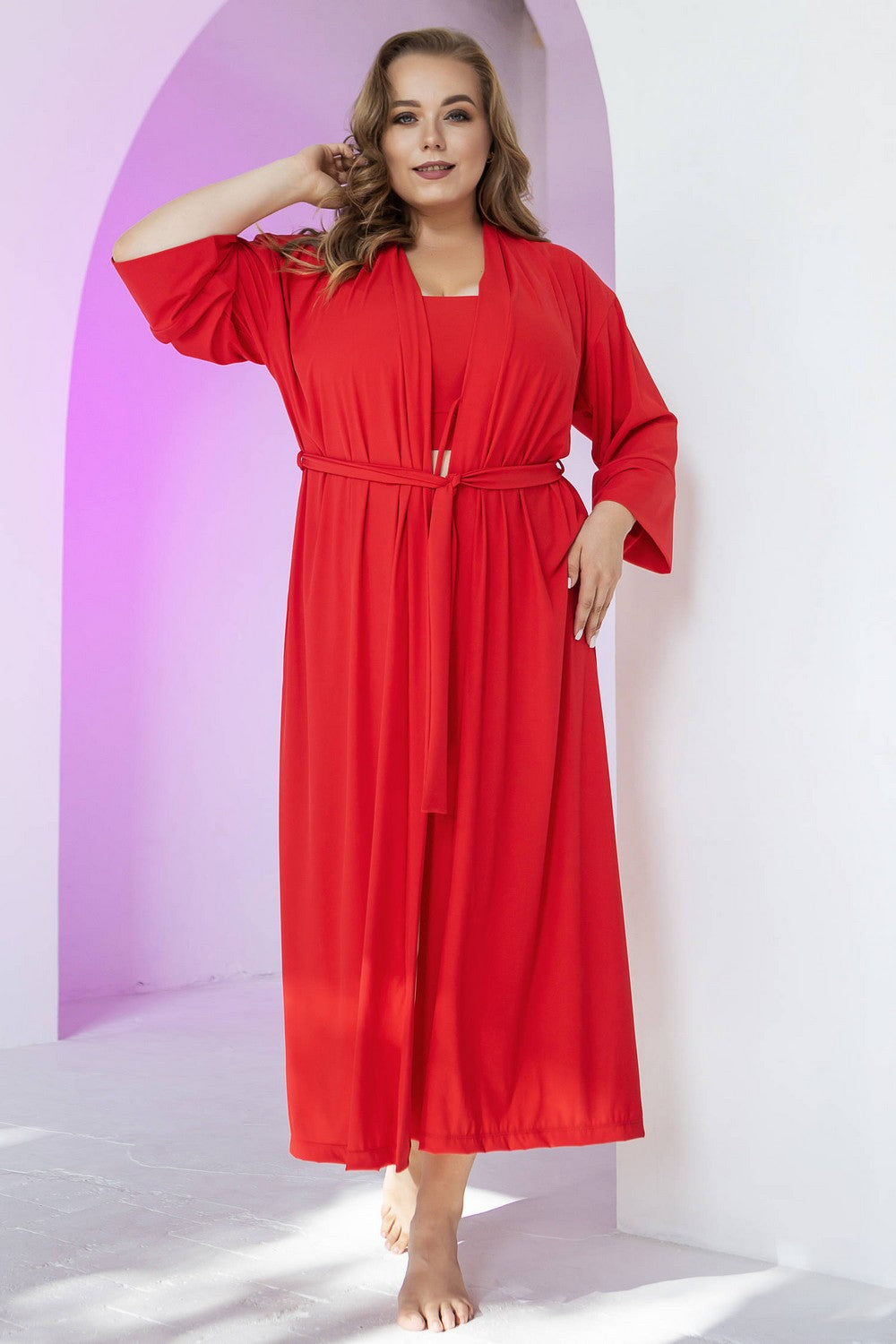 Длинный халат в рубчик Hollywood XA2-Q4