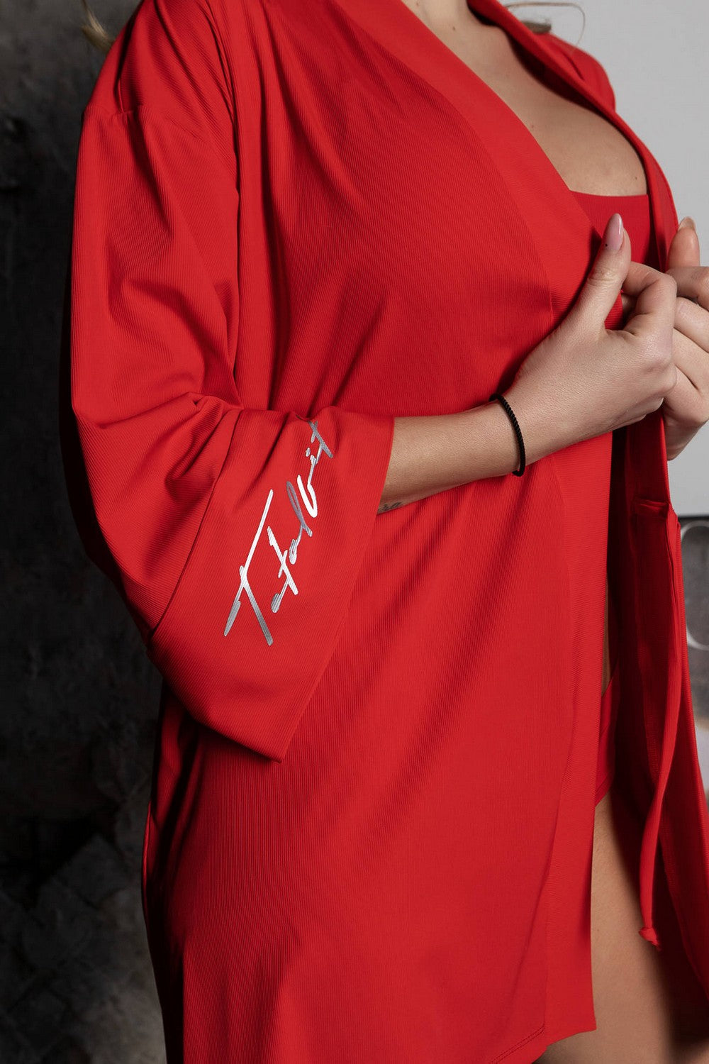 Короткий халат в рубчик Hollywood XA3-Q4