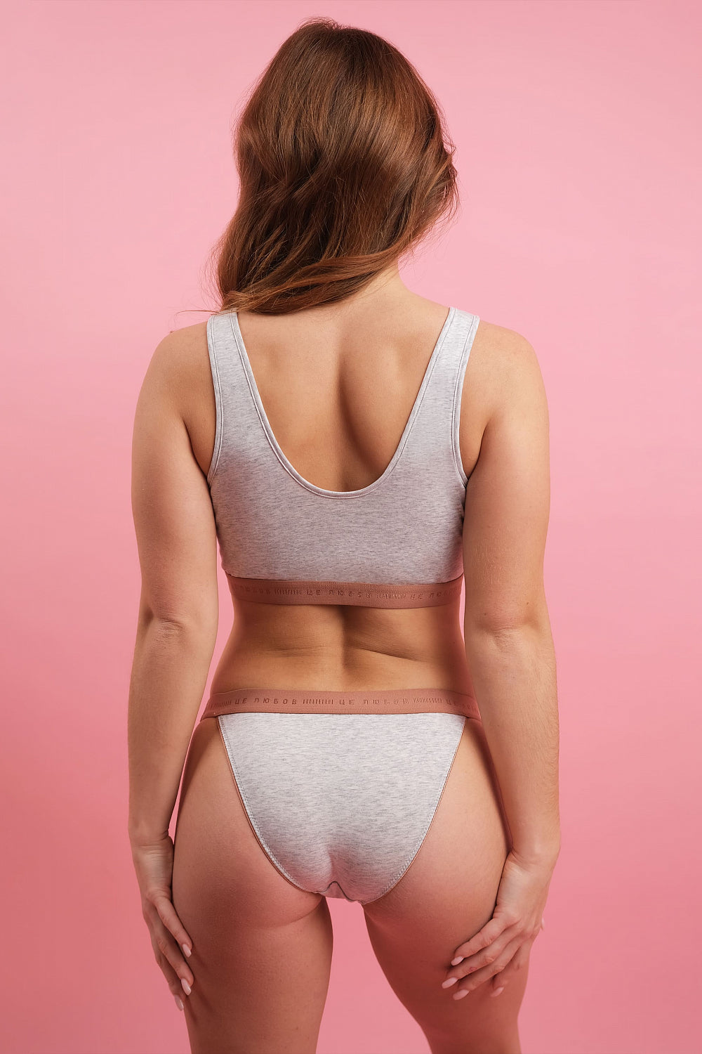 Хлопковые трусики танга SLZ24502005 grey melange