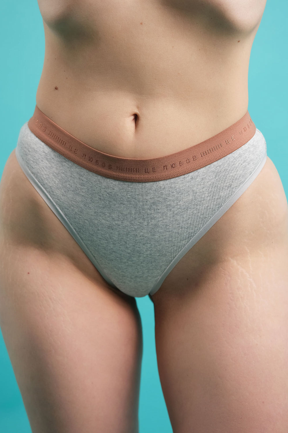 Хлопковые трусики бразилиана SLZ24502028 grey melange