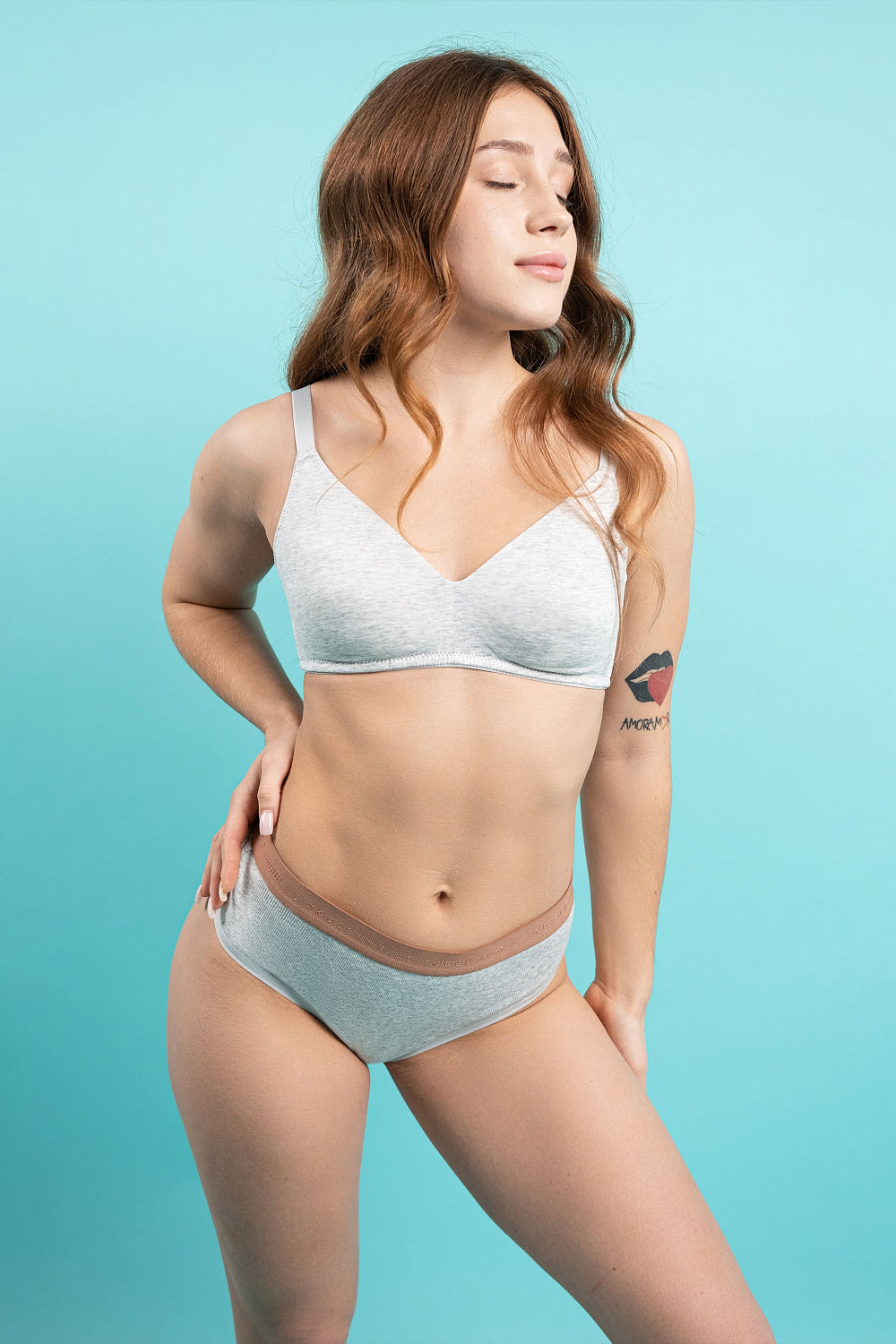 Хлопковые трусики бразилиана SLZ24502128 grey melange