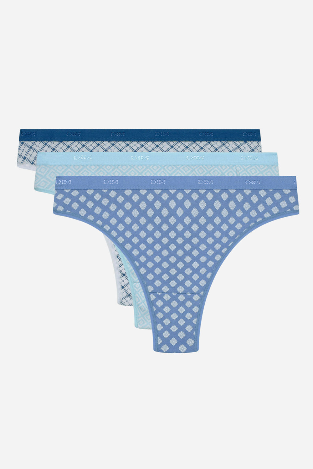 Набор хлопковых стрингов 4C19 Les Pockets Coton (3 шт.) geo bleu