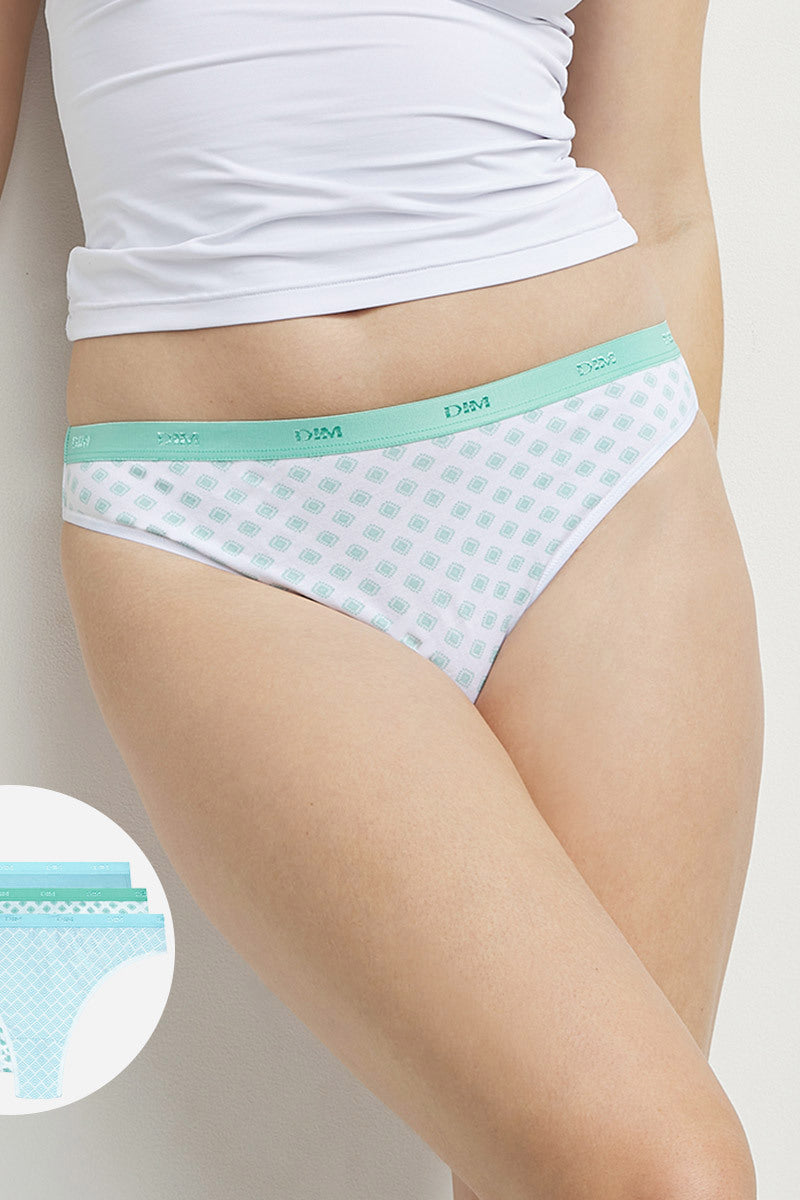 Набор хлопковых стрингов 4C19 Les Pockets Coton (3 шт.) geo turq