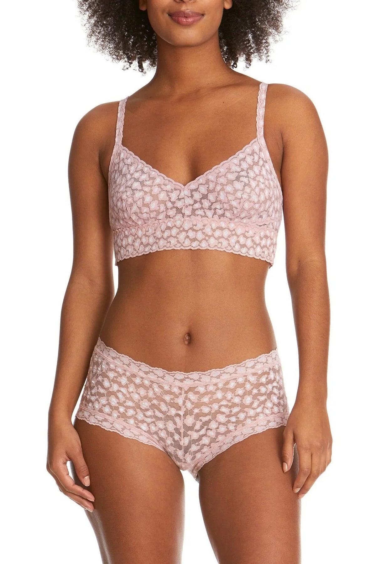 Кружевные шортики 7J1201P Cross-Dyed Leopard desert rose/white