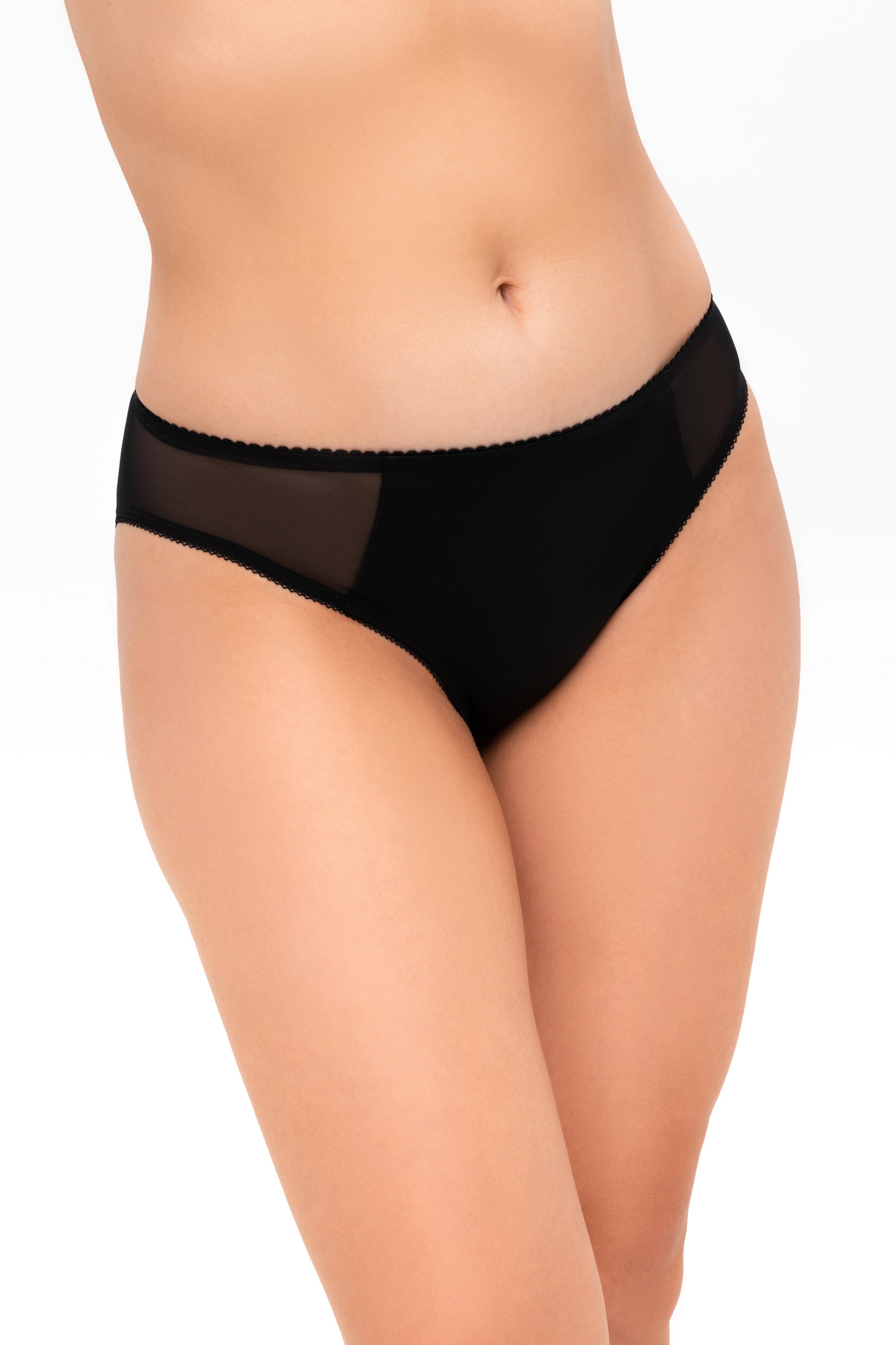 Трусики слип с микросеткой 6160 black