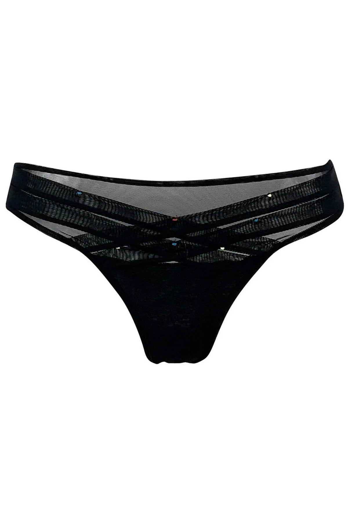 Трусики бикини с вышивкой 211306-13 Crossing Lines black