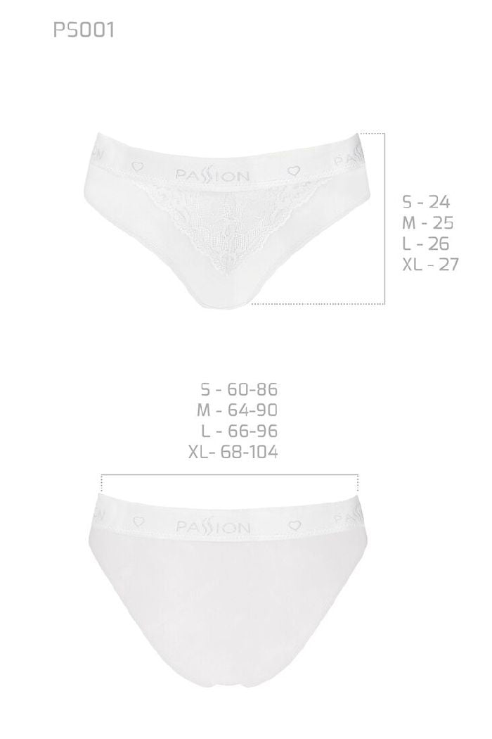 Трусики слип с кружевной вставкой PS001 white