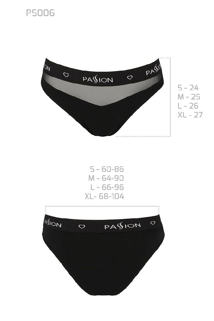 Трусики слип с прозрачной вставкой PS006 black