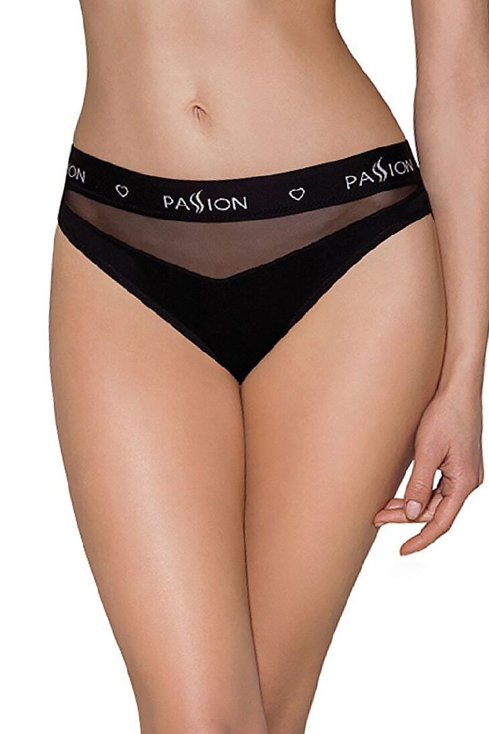 Трусики слип с прозрачной вставкой PS006 black