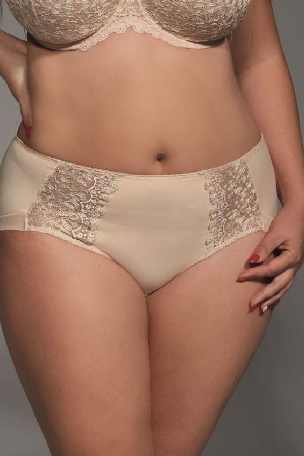 Трусики слип midi с вышивкой Betty coffe