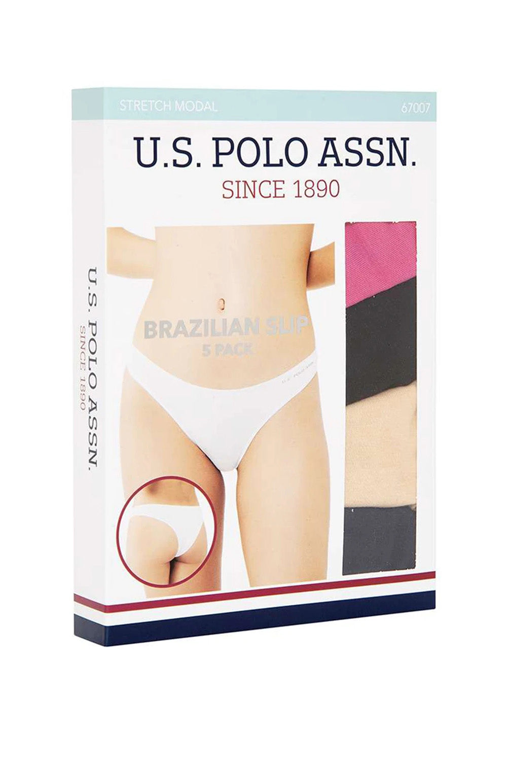 Трусики бразилиана 67007 black/white/skin/navy/fuchsia (5 шт.)