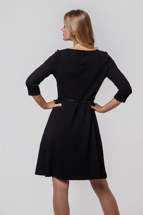 Текстурное платье с ремешком 05.0300 black