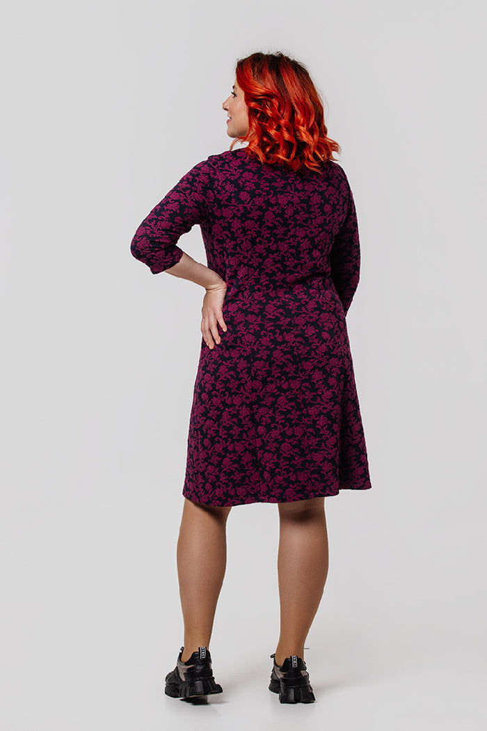 Трикотажное платье с принтом 05.0303 bordo