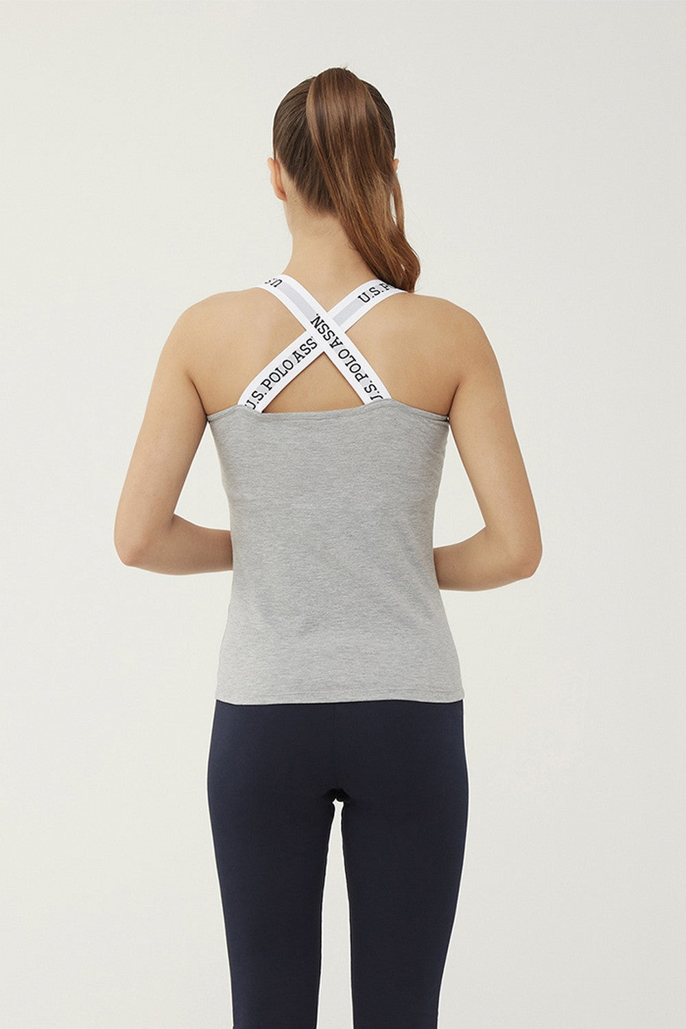 Хлопковая майка на широких бретелях 16606 gray melange