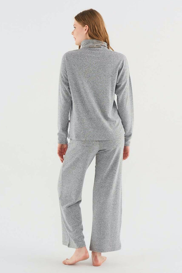 Домашний комплект с широкими брюками 16818 grey melange