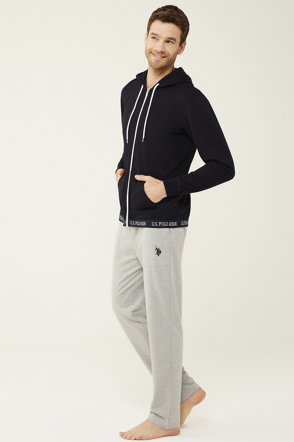 Мужская толстовка с капюшоном 18469 dark blue