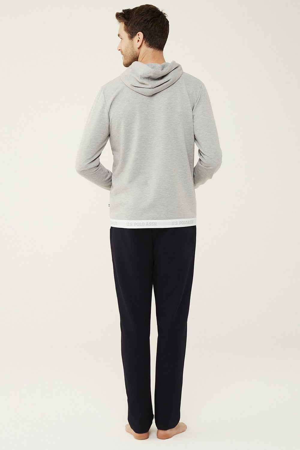 Мужская толстовка с капюшоном 18469 gray melange