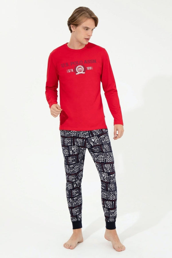 Мужская пижама с логотипом 18634 red